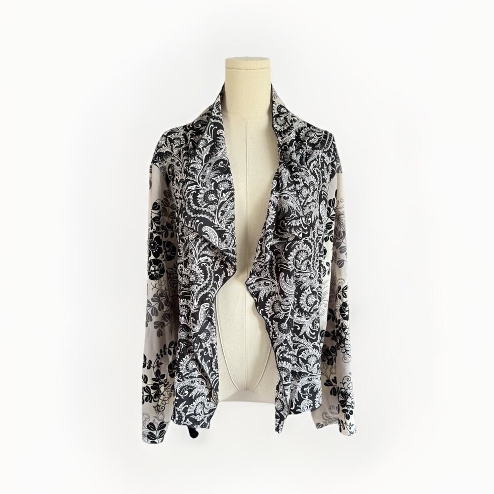 Silk Satin Kimono Cardigan Sz S Whimsigoth Hippie Asian Japanese Feminine Floral